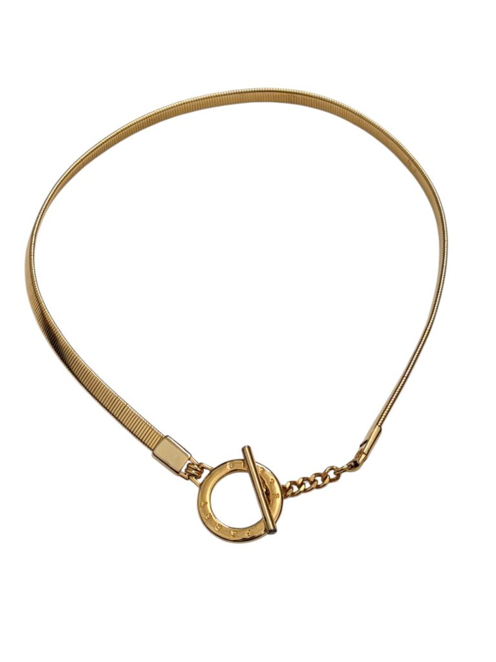 vtg y2k PERRY ELLIS gold snake chain belt